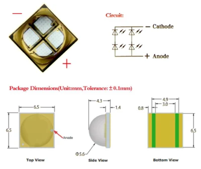 Kompetenter Lieferant von 380-nm-385-nm-UV-LED-UVA-LED mit 3000